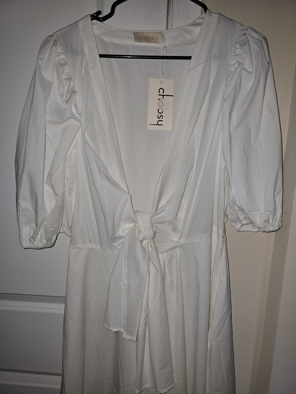 Choosy White Tie-Front Dress  L/XL NWT